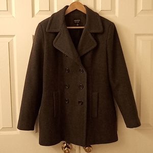 Gray wool blend coat